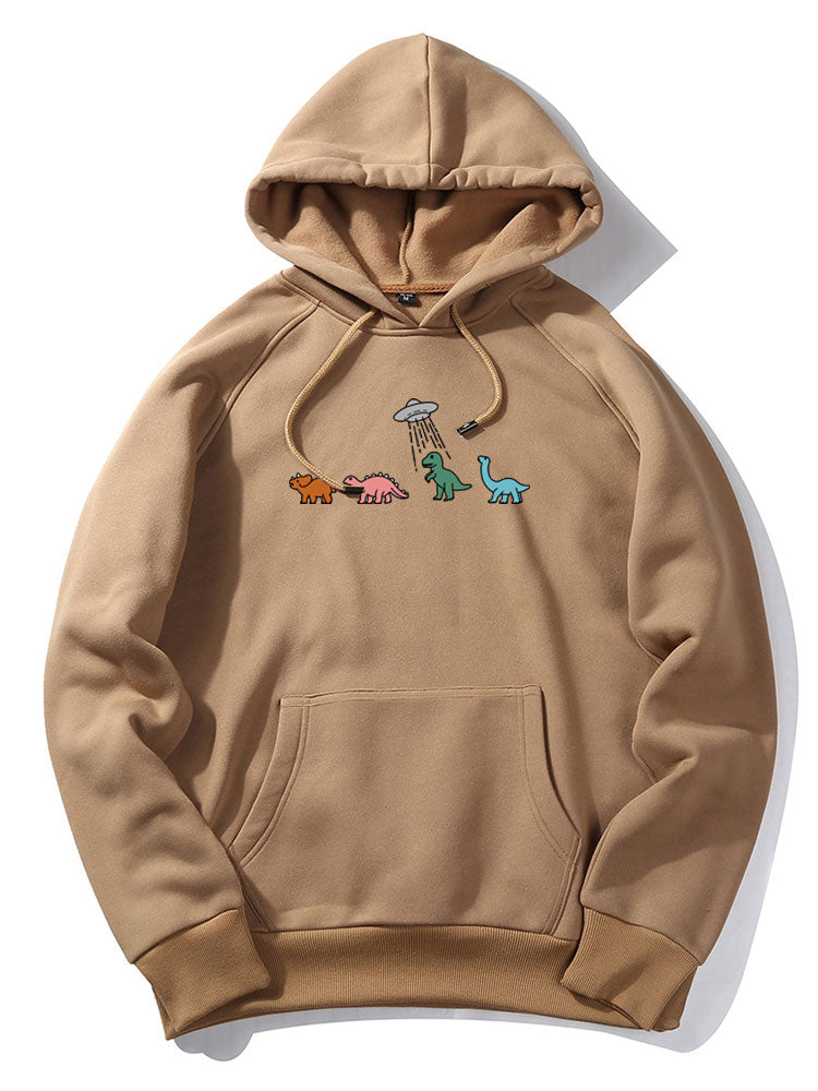 Cartoon Dinosaur Print Hoodie